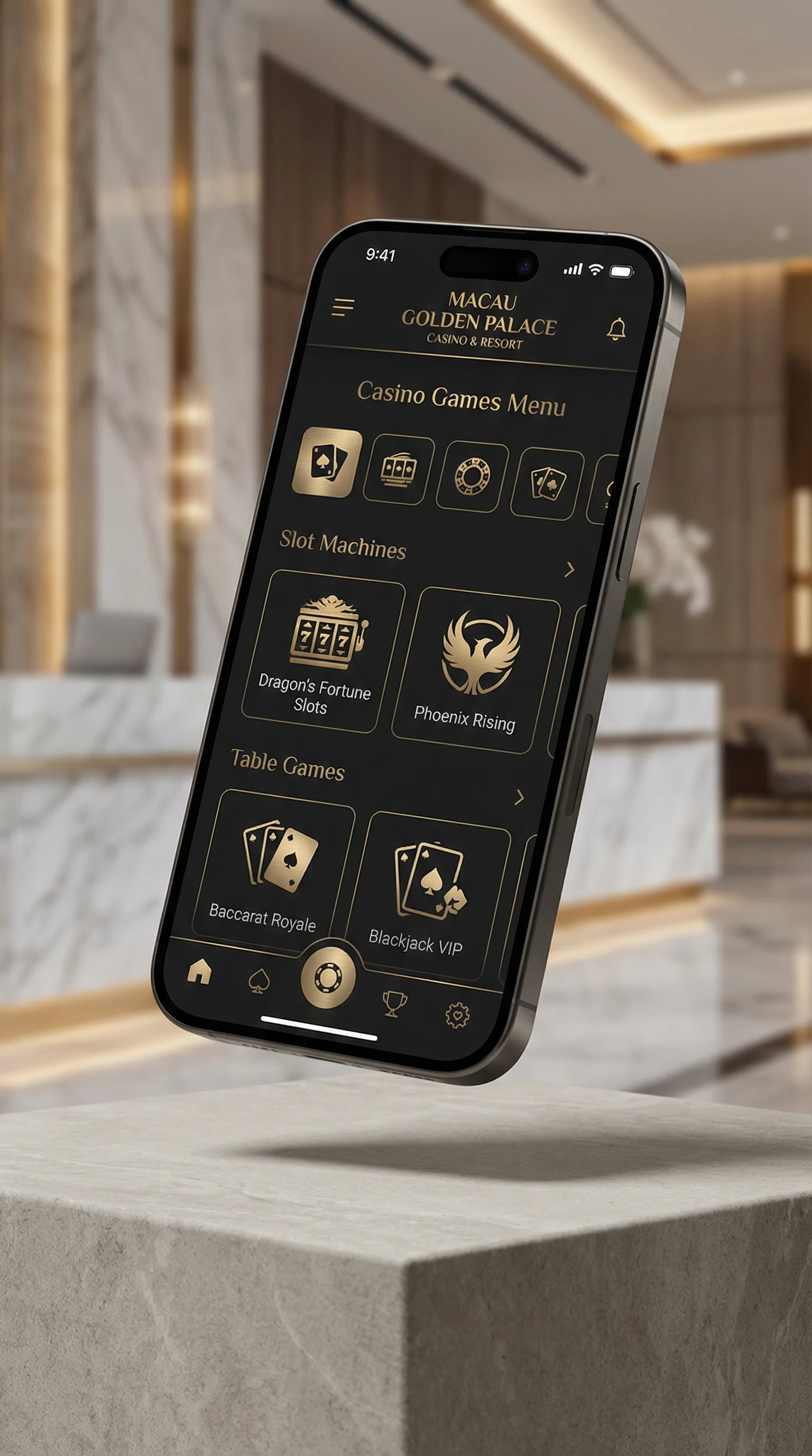 澳门新葡京娱乐城手机APP界面展示